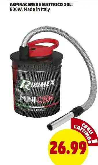 PENNY Ribimex Aspiracenere Elettrico 10L offerta