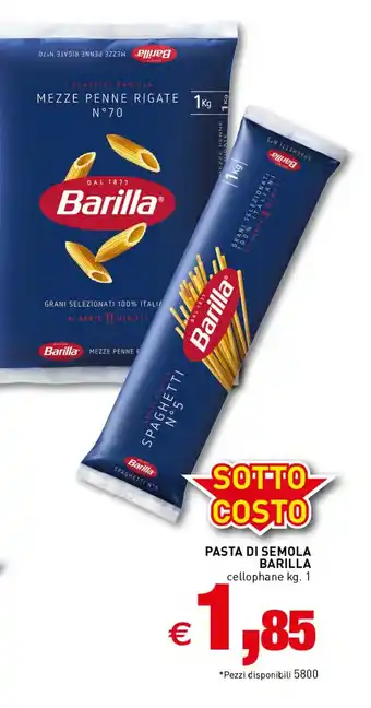 Crai PASTA DI SEMOLA BARILLA cellophane kg. 1 offerta