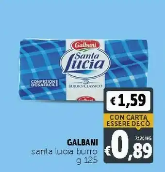 Deco Supermercati Galbani Burro Classico Santa Lucia 125 G(ml) offerta
