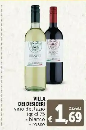 Deco Supermercati Villa Dei Desi Deri Vino Del Lazio Igt offerta