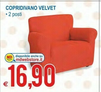 MD Discount Copridivano Velvet 2 Posti offerta