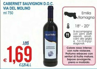 MD Discount Via del molino Cabernet Sauvignon DOC offerta
