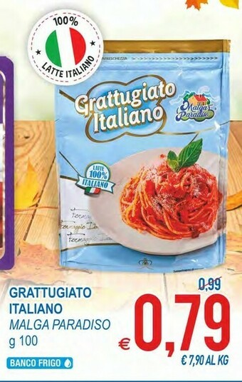 MD Discount Malga Paradiso Formaggio Grattugiato 100 G(ml) offerta