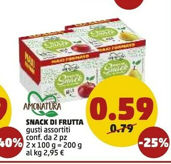 Amonatura - Frutta Snack Ananas 200 G(ml)