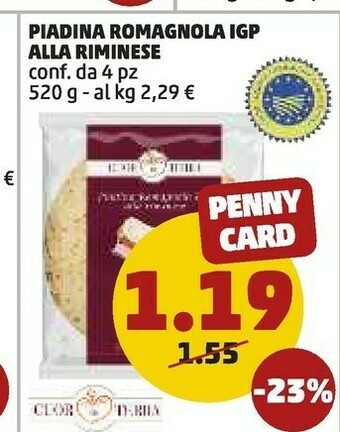 PENNY Piadina Romagnola Igp Alla Riminese offerta