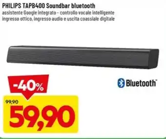 DPiù PHILIPS TAPB400 Soundbar bluetooth offerta