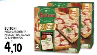 Al Discount BUITONI PIZZA MARGHERITA / PROSCIUTTO / SALAME X2 630/650/670G offerta