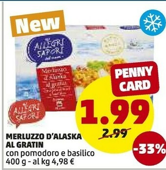 PENNY Merluzzo D'alaska Al Gratin offerta