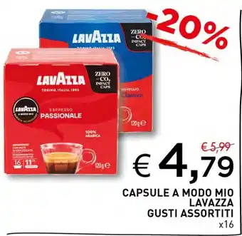 CAPSULE A MODO MIO LAVAZZA GUSTI ASSORTITI x16