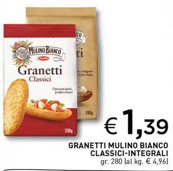 Crai GRANETTI MULINO BIANCO CLASSICI-INTEGRALI gr. 280 offerta