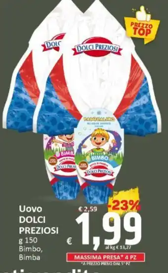 Uovo DOLCI PREZIOSI g 150 Bimbo, Bimba