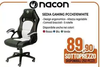 Expert nacon SEDIA GAMING PCCH310WHITE offerta