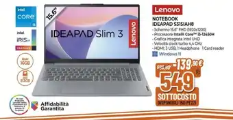 Expert Lenovo NOTEBOOK IDEAPAD S3151AH8 offerta