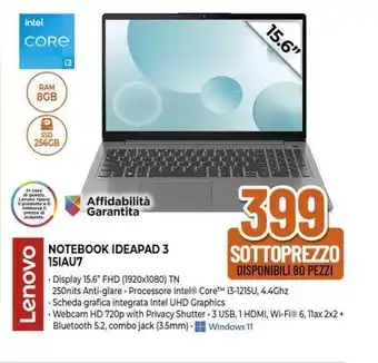 Expert Lenovo NOTEBOOK IDEAPAD 3 offerta