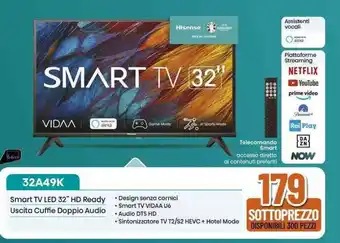 Expert Smart TV LED 32" HD ReadyReady Uscita Cuffie Doppio Audio offerta