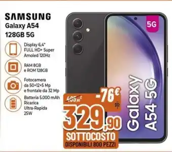Expert SAMSUNG Galaxy A54 128GB 5G offerta