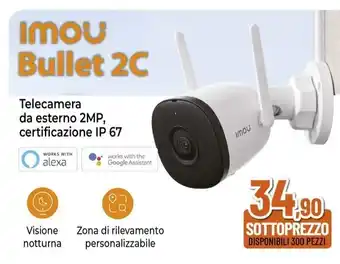 Expert IMOU Bullet 2C Telecamera da esterno 2MP, certificazione IP 67 offerta