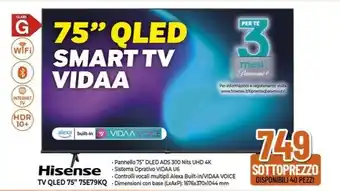 Expert Hisense TV QLED 75" 75E79KQ offerta