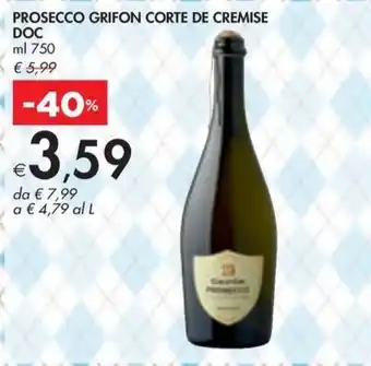 Bennet PROSECCO GRIFON CORTE DE CREMISE DOC offerta