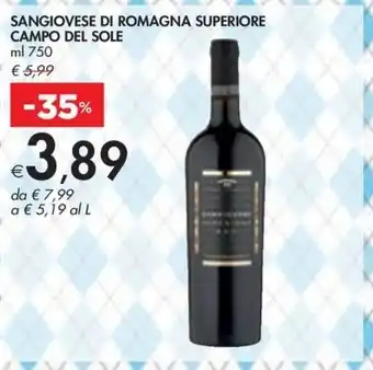 Bennet SANGIOVESE DI ROMAGNA SUPERIORE CAMPO DEL SOLE offerta