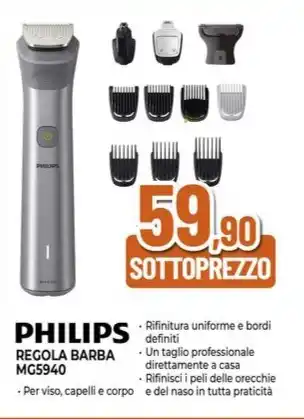 Expert PHILIPS REGOLA BARBA MG5940 offerta