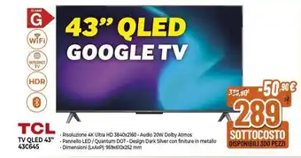 Expert TCL TV QLED 43" offerta