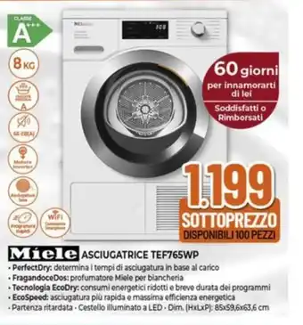 Expert Miele ASCIUGATRICE TEF765WP offerta