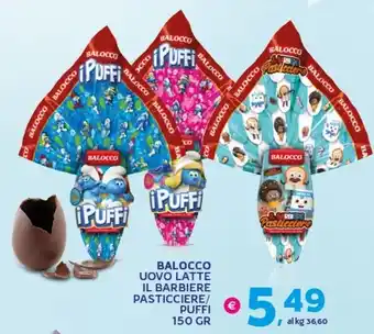 Extra Supermercati BALOCCO UOVO LATTE IL BARBIERE PASTICCIERE/ PUFFI 150 GR offerta