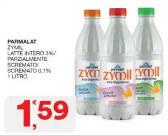 Sisa PARMALAT ZYMIL LATTE INTERO 3%/ PARZIALMENTE SCREMATO/ SCREMATO 0,1% 1 LITRO offerta