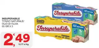 Sisa INSUPERABILE TONNO NATURALE/ OLIO DI OLIVA 65 GR X 3 offerta