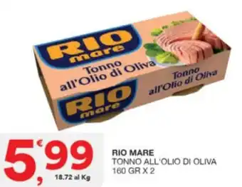 Sisa RIO MARE TONNO ALL'OLIO DI OLIVA 160 GR X 2 offerta