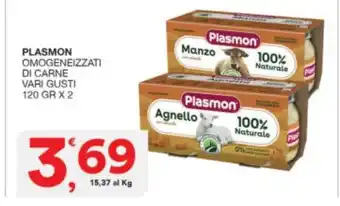Sisa PLASMON OMOGENEIZZATI DI CARNE VARI GUSTI 120 GR X 2 offerta