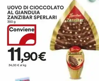 Ipercoop UOVO DI CIOCCOLATO AL GIANDUIA ZANZIBAR SPERLARI 350 g offerta