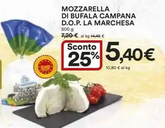 Ipercoop MOZZARELLA DI BUFALA CAMPANA D.O.P. LA MARCHESA 500 g offerta