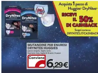 Ipercoop MUTANDINE PER ENURESI DRYNITES HUGGIES offerta