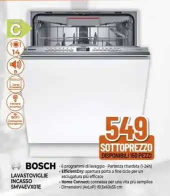Expert BOSCH LAVASTOVIGLIE INCASSO SMV4EVX01E offerta