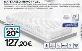 Ipercoop MATERASSO MEMORY GEL offerta