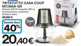 Ipercoop TRITATUTTO CASA COOP MC356A-GS offerta