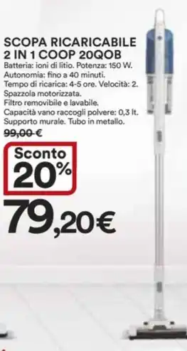 Ipercoop SCOPA RICARICABILE 2 IN 1 COOP 20QOB offerta