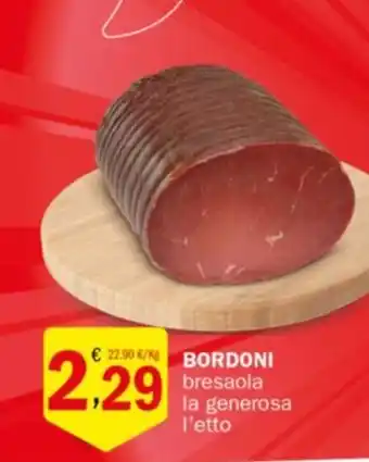 Crai BORDONI bresaola la generosa l'etto offerta