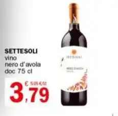 Crai SETTESOLI vino nero d'avola doc 75 cl offerta