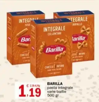Crai BARILLA pasta integrale varie trafile 500 gr offerta