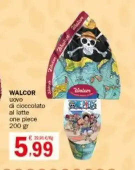 Crai WALCOR uovo di cioccolato al latte one piece 200 gr offerta