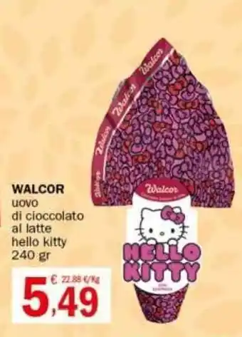 Crai WALCOR uovo di cioccolato al latte hello kitty 240 gr offerta
