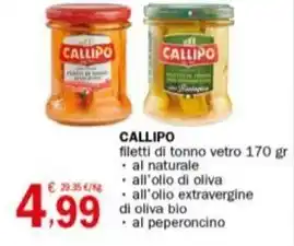 Crai CALLIPO filetti di tonno vetro 170 gr offerta