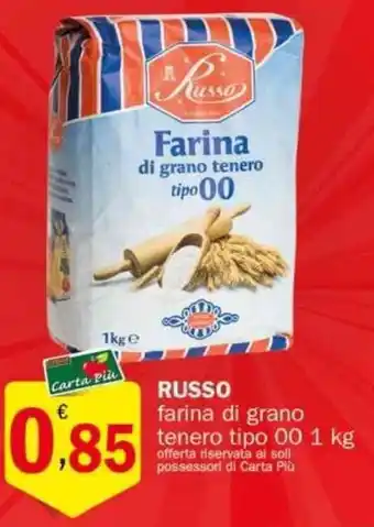 Crai RUSSO farina di grano tenero tipo 00 1 kg offerta