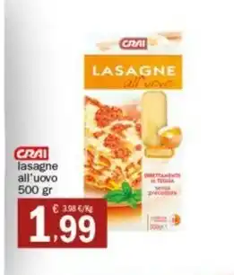 Crai CRAI lasagne all'uovo 500 gr offerta