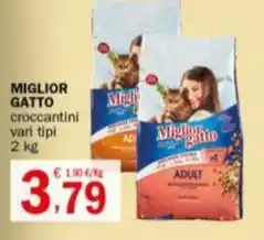 Crai MIGLIOR GATTO croccantini vari tipi 2 kg offerta