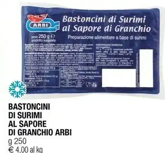 Iperal Arbi Bastoncini Di Surimi Al Sapore Di Granchio offerta