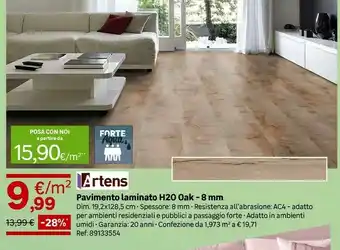 Leroy Merlin Artens Pavimento Laminato H2O Oak - 8 Mm offerta